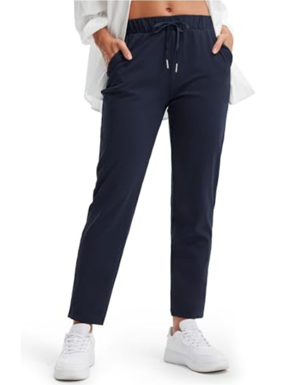 Women's 7/8 Golf Joggers Stretch Drawstring Ankle Pants Work Casual Lounge